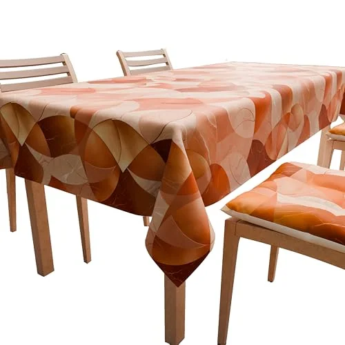 PETTI Artigiani Italiani Bordsduk, Köksduk i Bomull Blå Cirkeldesign X24 Platser (140x450cm) 100% Tillverkad Italien 5056411136741