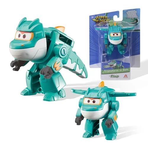Super Wing Tino Transformer leksak 5 cm dinosaurie, förvandlingsleksak med 2 i 1 läge, leksaksrobot för pojkar och flickor, dinosaurieleksak, presenter 3+ år 6911400416534