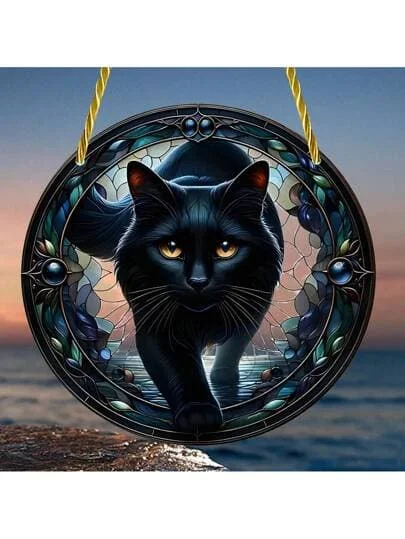 1 st 2D Akryl Svart Katt Solfångare, Cirkulär Kransdesign, För Fönster, Verandor, Uteplatser, Trädgårdar, Halloween-dekor, Heminredning, Rumsdekor, Väggdekor Multicolor 20X20 sk00000362t-26 1 st 2D Akryl Svart Katt Solfångare, Cirkulär Kransdesign, För Fönster, Verandor, Uteplatser, Trädgårdar, Halloween-dekor, Heminredning, Rumsdekor, Väggdekor Multicolor 20X20 sk00000362t-26
