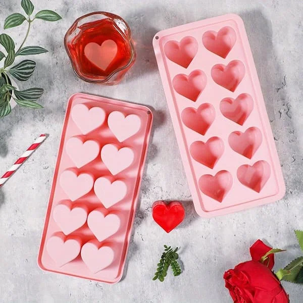 1/2 st 10-håls hjärtformad isbitsform rosa silikonform lätt att ta ur återanvändbar livsmedelsgodkänd Z-FD-AAC-TM-787 1/2 st 10-håls hjärtformad isbitsform rosa silikonform lätt att ta ur återanvändbar livsmedelsgodkänd Z-FD-AAC-TM-787