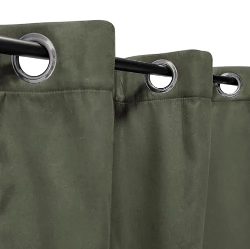 Atout Ciel Mockad termisk gardin fodrad fleece 140 x 240 cm klar att lägga, khaki 3115334193438