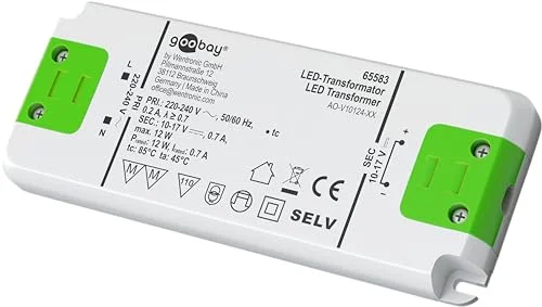 Goobay 65583 LED transformator 700 mA/12 W/LED för konstant ström/LED drivrutin strömkälla/transformator inomhusbelysning/strömförsörjningsljus 4040849655838