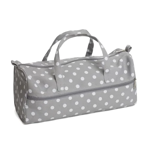 Hobby Gift Exklusiv stickväska, Project Case, Garnhållare Reseväska, Virkad väska 16 x 43 19cm, Tache Grise 5029784734616