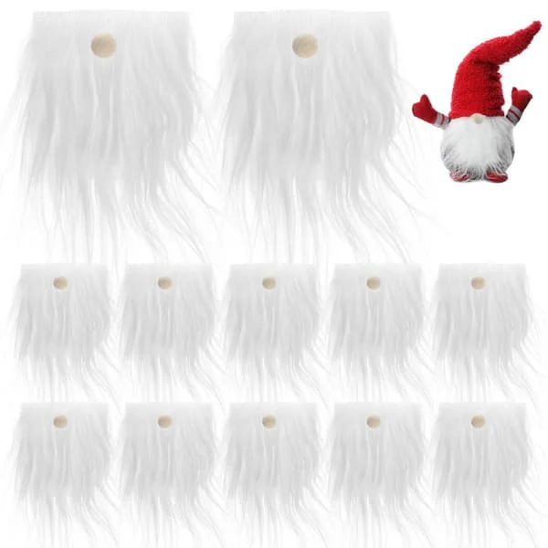 1 set falska skägg och träbollar kit förskurna tomtarskägg tomtetillverkningsmaterial white 18.00X9.00X1.00CM KK-FGDT7.10-3843
