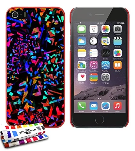 Muzzano extra smal "Jungle Pop" hårt fodral för Apple iPhone 5S/SE röd 3614661415621