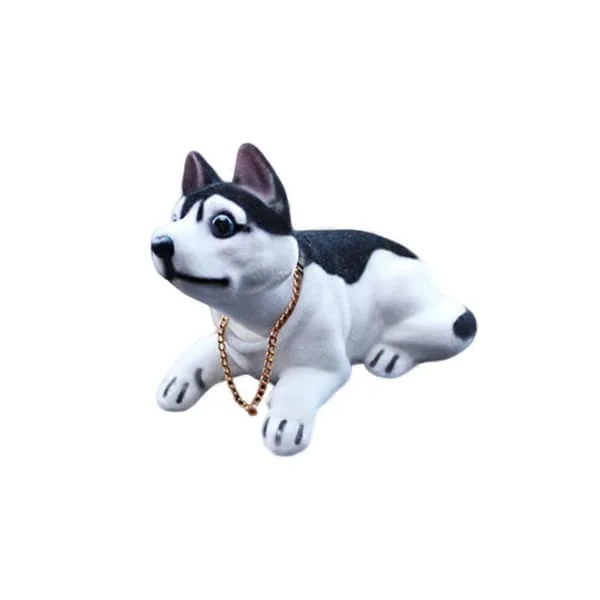 1 st Bil Hund Docka Skakande Huvud Hund Dekoration Bil Interiör Arrangemang Bedårande Hund Prydnad (Husky)[D] 8*15cm LXD-0715905