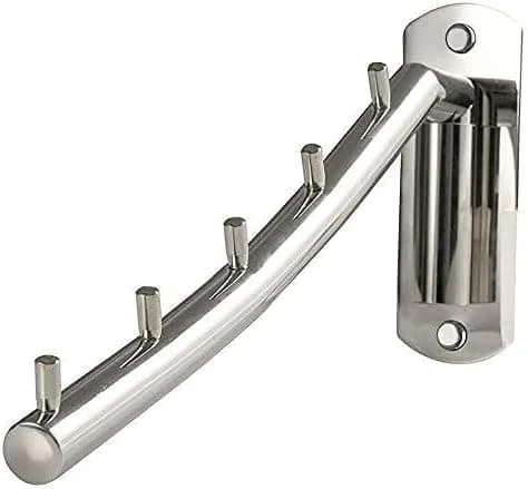 1-pack Rostfritt Stål Fällbar Väggmonterad Klädhängare Klädhållare Svängarm Hållare med 5 Krokar Polerad HY-SY-081308749 1-pack Rostfritt Stål Fällbar Väggmonterad Klädhängare Klädhållare Svängarm Hållare med 5 Krokar Polerad HY-SY-081308749