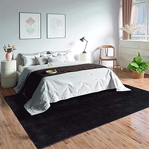 Mia's Teppiche Olivia vardagsrumsmatta, 100% polyester, svart, 80 x 150 cm 4260657050230