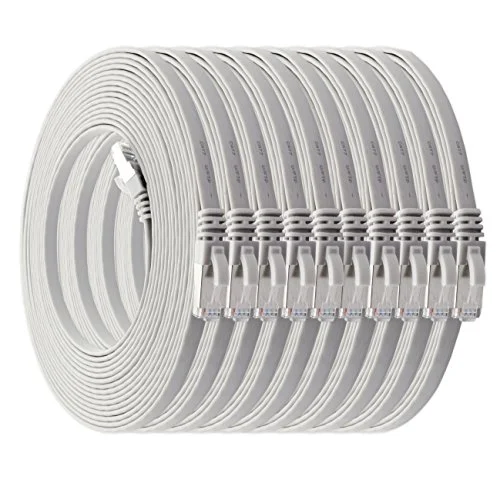 0,25 m vit 10 stycken Cat7 platt kabelnätverkskabel Cat 7 rå kabel Gigabit Lan (10Gbit / s) bandkabel installation patch tunn Rj 45 plugg Cat6a 4250344833772 0,25 m vit 10 stycken Cat7 platt kabelnätverkskabel Cat 7 rå kabel Gigabit Lan (10Gbit / s) bandkabel installation patch tunn Rj 45 plugg Cat6a 4250344833772