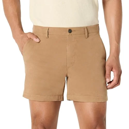 Amazon Essentials Herr Slim Fit 5 tum platt framsida komfort stretch chino kort (tidigare Goodthreads), mörk kaki brun, 34 191770811016