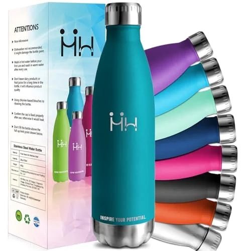 HoneyHolly Termisk flaska, 18/8 Rostfritt stål Flaska 1 000 ml BPA fri vattenflaska Gym, Isolerad Undervatten, Droppsäker, Termosflaska, för Skolan, Sport, Kontor 602397320664
