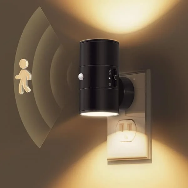 1/2 Pcs Modern LED Night Lights – Wall Socket Mounting – Warm White Light – 0-100 Lumens Dimmable – Motion Sensor – For Bedroom and Hallway svart 1PCS WM1501BK00SZ1#LMX4 1/2 Pcs Modern LED Night Lights – Wall Socket Mounting – Warm White Light – 0-100 Lumens Dimmable – Motion Sensor – For Bedroom and Hallway svart 1PCS WM1501BK00SZ1#LMX4