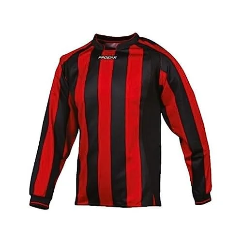 Prostar Avellino unisex barnfotbollströja Black/Scarlet 24/26 Inch 5018696657014