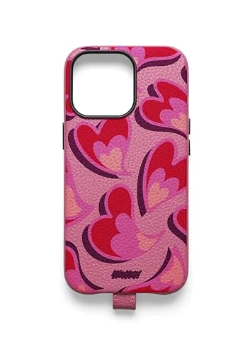 UNTAGS iPhone 14 Pro Tillbaka till 70s fodral lädereffekt material mjuk mikrofiber anti repor interiör rosa 8018080450341