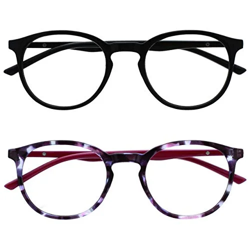 Opulize Met 2 pack distansglasögon kort syn stor svart lila herr dam vårgångjärn MM60 15 1,50 5055955364481
