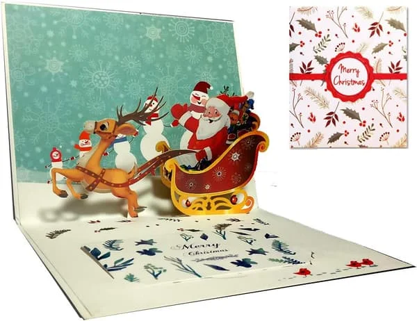 1 st (Älg) 3D Julkort, Pop-up Grattiskort för Jul, E HY-ZR-081701641 1 st (Älg) 3D Julkort, Pop-up Grattiskort för Jul, E HY-ZR-081701641