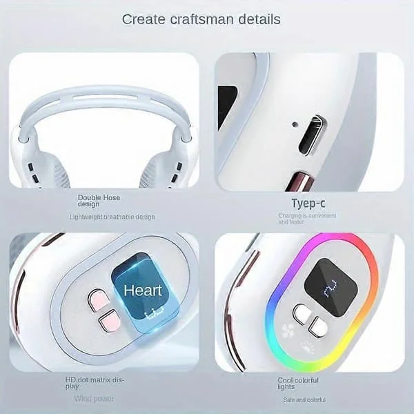 1 st, Bärbar halsfläkt, Handsfree bladlös fläkt, Batteridriven bärbar personlig fläkt, Bladlös, Uppladdningsbar, Hörlursdesign, Gåva till kvinnor och män MILA-74160059 1 st, Bärbar halsfläkt, Handsfree bladlös fläkt, Batteridriven bärbar personlig fläkt, Bladlös, Uppladdningsbar, Hörlursdesign, Gåva till kvinnor och män MILA-74160059