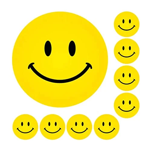 Skolklistermärken gula smiley ansikten klistermärken, S2 E8P3 P9I9 5060777070311