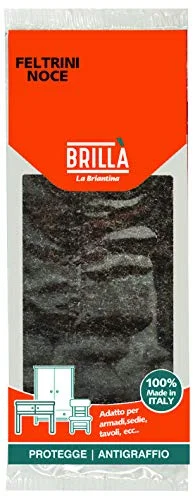 La Briantina Feltrino Stor Självhäftande Square för möbler, Stolskydd Möbler och golv, Färg Valnöt, 6x10 cm 8000061034213
