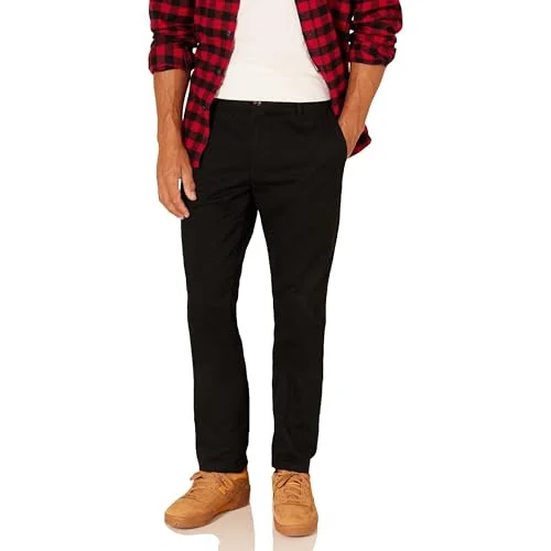 Amazon Essentials Herr Slim Fit Skrynkelbeständig platt framsida Chino byxa, svart, 38 B x 28 L 191770236512