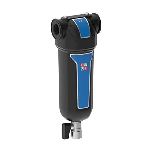 OMI Alps Serie Filter AF75CF Aktiverat kol 1250 l/min 3/4 tum BSP 17 bar komprimerat luftfilter svart och blå 265x98 mm 1 artikel 733569516827