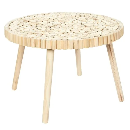 HOME DECO FACTORY Nuevo 2024 Mesa Auxiliar D.60 H.40 TRONCO soffbord Rondin D60 cm, brun, 60 x 40 3664944426998
