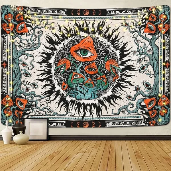 1 st 150 x 130 cm Svampsväggbonad med brinnande sol och ögon TYH047802Z 1 st 150 x 130 cm Svampsväggbonad med brinnande sol och ögon TYH047802Z