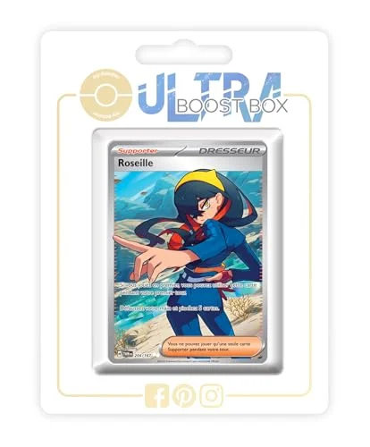 Roseille (Carmine) 204/167 Shiny Full Art Trainer Ultraboost X Écarlate et Violet 6 Mascarade Crépusculaire Box med 10 franska Pokémon kort 3701604919770