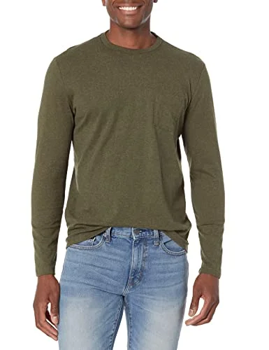 Amazon Essentials Herr Slim Fit långärmad t shirt, olivljung, X Small 191770587119
