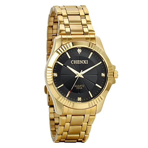Avaner herr guldton rostfritt stål kvarts analog affärsmanschett klocka avslappnad klänning armbandsur 6954847770630