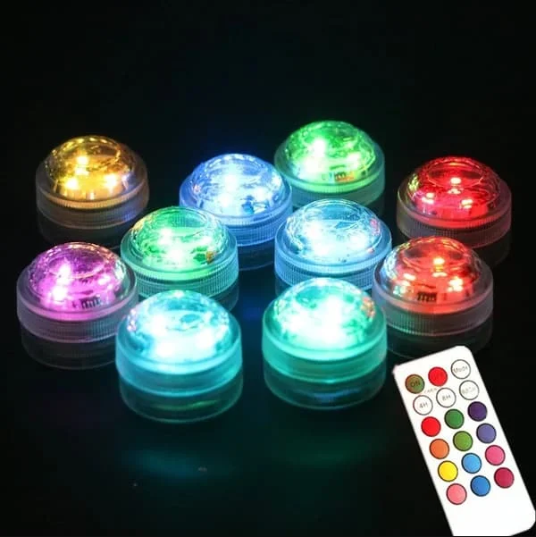 1 mini RGB LED-lampa med fjärrkontroll, vattentät, regnbågsfjärrstyrd dyklampa, dekorativ akvariebelysning FD12-1060 1 mini RGB LED-lampa med fjärrkontroll, vattentät, regnbågsfjärrstyrd dyklampa, dekorativ akvariebelysning FD12-1060