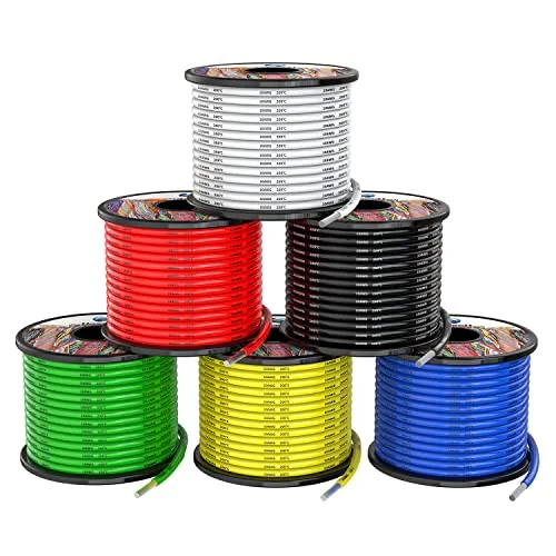 10 AWG, 5,3 mm², silikon, elektrisk trådkabel, 6 färger, x 3 meter, mjuk och flexibel, syrefri, hög temperatur, beständig, förtennad koppartråd 795797990015