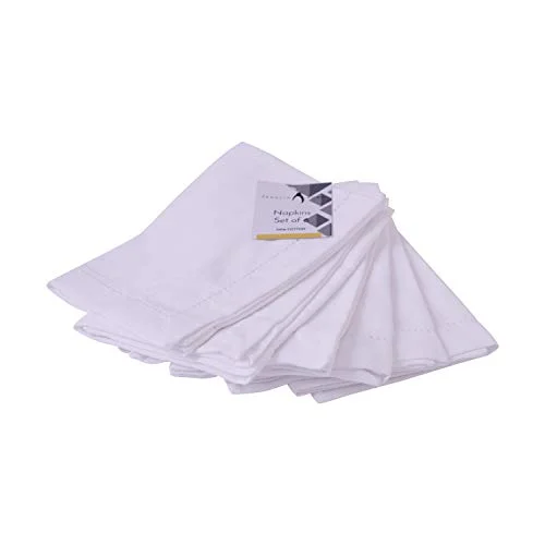 Penguin Home® 100% Linne Ser Bomull Servett 6 Delad Set, Full Vit 5060544434049