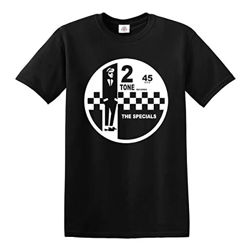 2 Tone Records The Specials retro musik T-shirt SKA Northern Soul Reggae topp, Svart vitt tryck, XXL 7426966783451