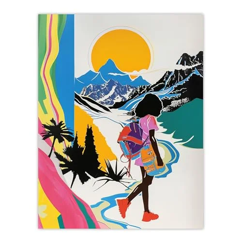 Artery8 Hiking Outdoor Adventure Graphic Conceptual Art Living Room Large Wall Poster Print Thick Paper 18X24 Inch 5063315919233