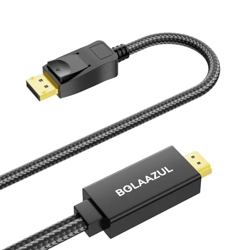 Aktiv HDMI till DisplayPort-adapterkabel 4K 1,8 m, källa monitor konverteringskabel Uni 1,4 hane DP 1,2 för laptop/Xbox/PS4/3 AHDPC 740385410161