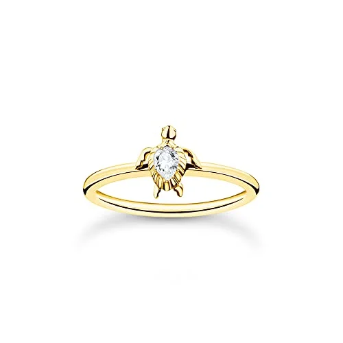 THOMAS SABO Damring sköldpadda guld 925 Sterlingsilver, 750 gult förgyllning TR2401 414 14, 60, Kubisk zirkonia 4051245523669
