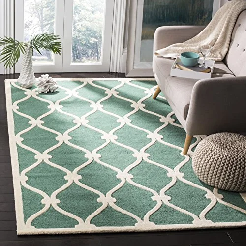 Safavieh Hugo texturerad matta, handtuftad ullmatta, CAM710B 4 P 121 X 182 cm Teal/Ivory 683726676119