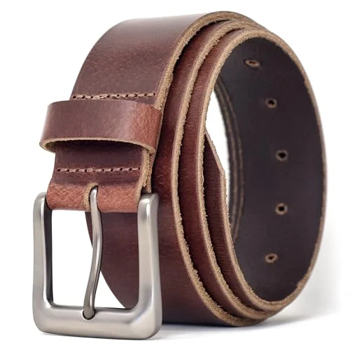 Ashford Ridge äkta läderbälte för män, 38 mm, bälte jeans, fullnarvsläder, Antik brun, M (81/91 cm Midja) 5055158536968
