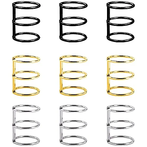 9 stycken ringar med 3 hål, ringböcker av metall, ringar, bokringar, bindning, ringbok, indeskortringar, för skola, kontor, hem, anteckningsbok, album, hantverk gör det själv (3 färger) 791107074536