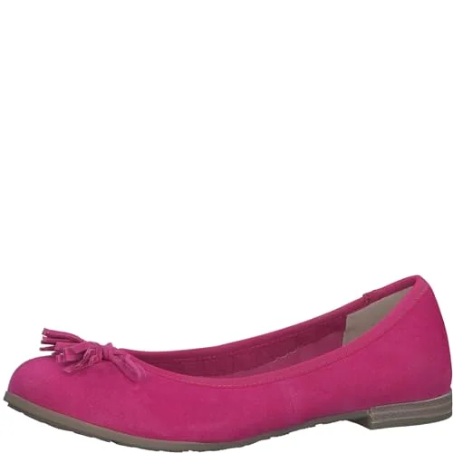 MARCO TOZZI Dam, läder, mjuk känsla ME fotsäng, 22210142 ballerinaskor, pink, 39 EU, rosa, EU 4064231457763