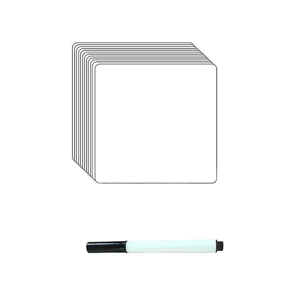1 set tvättbara avtagbara whiteboard-klistermärken att göra-lista etiketter för kylskåp bärbar spegel (10X10cm, vit) AMHY-64317