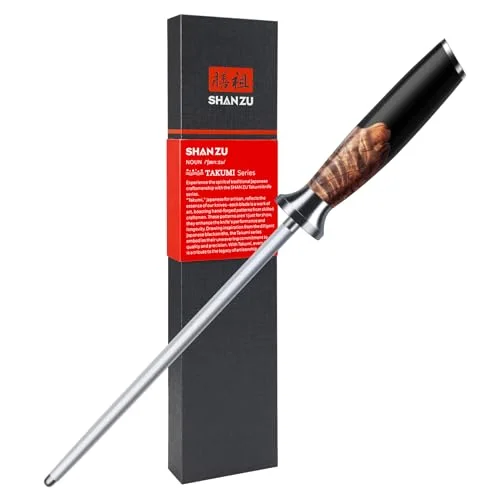 SHAN ZU Knivvässare 20cm, Köksknivslipare, Knivslipare, Ergonomiskt Handtag av Lönnträ, Presentförpackning 714757573631