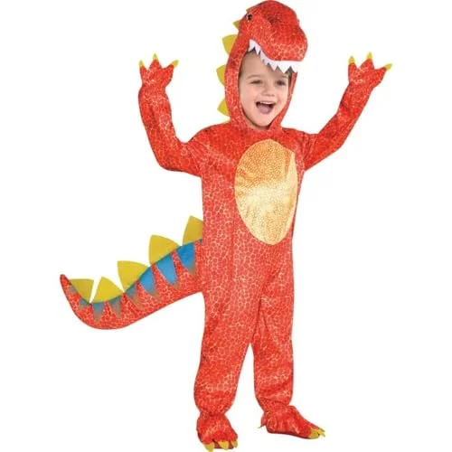 Amscan 9901817 Dinomite dinosaurie overall med huva World Book Day maskeraddräkt ålder: 79 år 13051730871