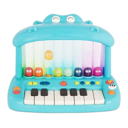 Land of B. Hippo leksak, tangentbord med ljus och låtar, piano, musikleksak, musikinstrument att spela piano för spädbarn barn från 1 år 62243338005