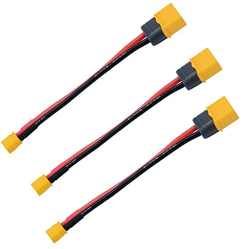 3 stycken Amass XT 60 XT60H hane hona till 30 honkontakt konverteringsadapter med 10 cm kabel (xt30 xt60 hane) 793513353533
