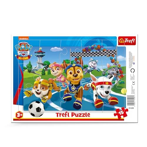 Trefl PAW Patrol, Hjälpsamma valpar Rampussel för småbarn, 15 stora bitar, Ram och fast platta, barn från 3 år 5900511314281