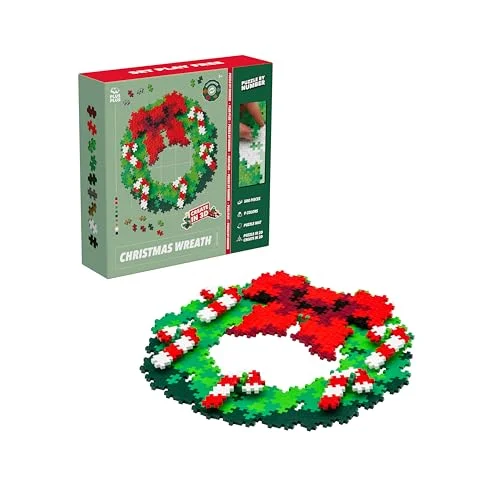 PLUS Puzzle By Number Julkrans 500 bitar Byggklossar, Bygga, Utvecklande leksaker för barn, STEM, STEAM, Producerat i Danmark 5710409108454