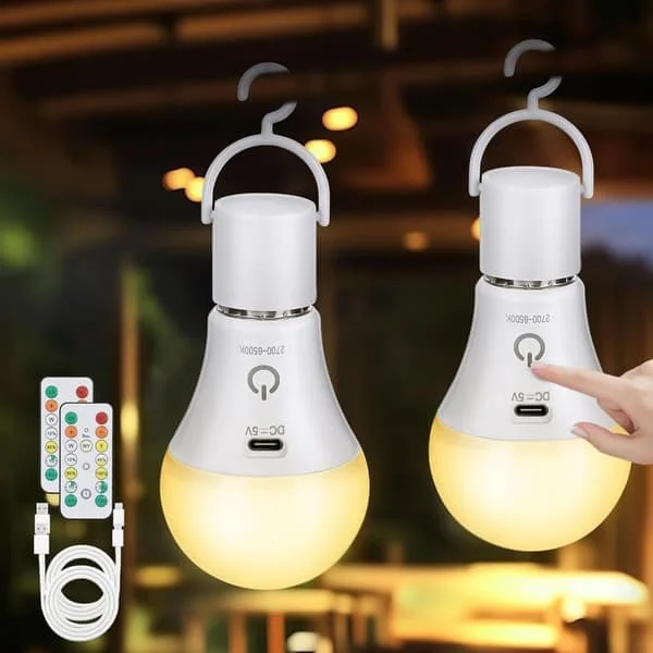 1/2/4-Pack Rechargeable LED Lamp with Remote Control – E27, USB, 3 Colors, Dimmable, Touch Control, Outdoor and Emergency Light Mincu-5128 1/2/4-Pack Rechargeable LED Lamp with Remote Control – E27, USB, 3 Colors, Dimmable, Touch Control, Outdoor and Emergency Light Mincu-5128