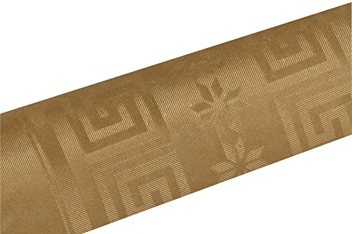 Pro Nappe Ref R480657I 12 engångsdukar damastpapper i rulle längd 6 m x bredd 1,20 guldfärg metallic universellt elegant och klassiskt 3281516806578